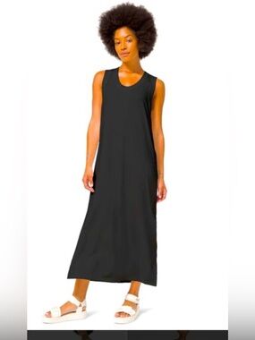 Lululemon All Yours Tank Maxi Dress Black Size 12 | Pima Cotton Vitasea